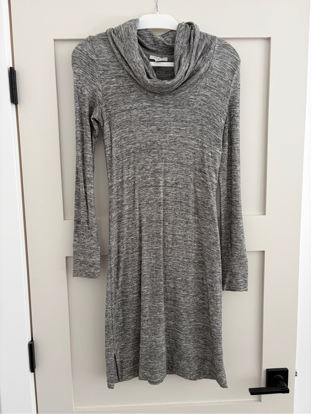 Daily Ritual - Cowl neck stretchy heather grey long sleeve tunic/dress XS
